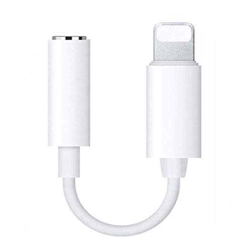 Headphone Jack Adapter for iPhone, 3.5mm Jack Dongle Earphone Adaptor for iPhone Xs/Xs Max/XR/ 8/8 Plus/X (10) / 7/7 Plus, Audio Splitter Accessories, Music Aux Cables, 3.5mm Earbud Adapter – White