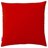 JinStyles® Soft & Thick Cotton Canvas Accent Decorative Throw Pillow (Solid Christmas Red, Square, 1 Cushion Sham for 18 x 18 Inches Inserts)