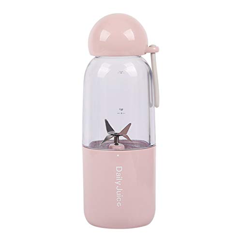 Tivolii Portable Blender USB Juicer Cup Fruit Mixing Machine Personal Size Electric Rechargeable Juice Mixer Blender Water Bottle 350ml 4 Blades USB Charger Cable
