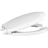 Centoco Toilet Seat Round, Open Front with Cover, Heavy Duty Commercial, Stainless Steel Hinge, Plastic, Made in the USA, 460