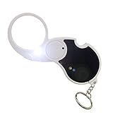 5X Pocket Magnifying Glass Handheld With Light, Small Illuminated Folding Hand Held Lighted Magnifier For Reading, Jewelers,Inspection, Jewelry, Coins, Hobby, Travel - 45 Mm Diameter Flip Open Lens