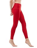 Tesla CLSL TM-FYP52-RED_Medium Yoga Pants High-Waist Tummy Control w Hidden Pocket FYP52