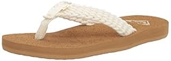 Roxy Girl's Porto Sandal Flip Flop, Cream, 2 M US