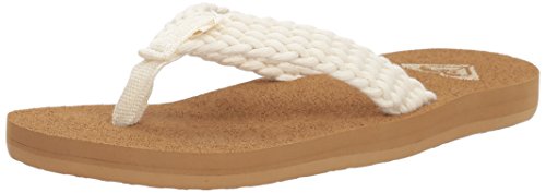 Roxy Girl's Porto Sandal Flip Flop, Cream, 2 M US