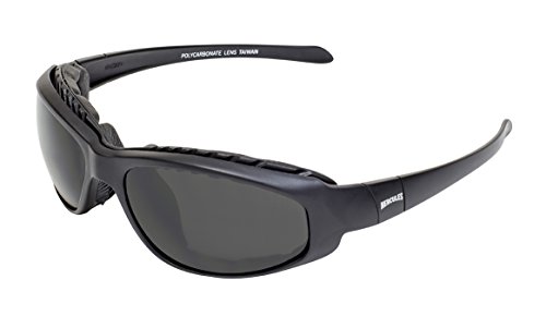 Global Vision Eyewear HERC 2 PL SM Hercules 2 Plus Safety Foam Padded Glasses, Smoke Lens, Frame, Black