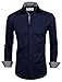 TAM WARE Mens Classic Slim Fit Contrast Inner Long Sleeve Dress Shirts TWNMS314-1-317-NAVY-US XL