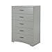 South Shore Step One 5-Drawer Dresser, Soft Gray with Matte Nickel Handles