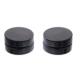MJARTORIA Round Black Acrylic Magnetic Clip On Stud Earrings