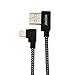 Micord 90-degree Braided USB Cable,3FT USB Data Sync Charge Cable Compatible with Phone X/8/8Plus/7/7 Plus/6S/6 (Black)