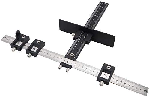 Valiant Cabinet Hardware Jig | Drawer Knobs and Pulls Template Tool for Drilling Holes on Wood | Adjustable Drill Guide Tools for Doweling, Boring and Mounting Door Handles | Made from Aluminum Alloy