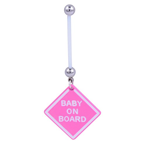 Buy AKOAKAKOAK Pink “Baby On Board” BioFlex Pregnancy Navel Dangle