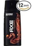 (PACK OF 12 CANS) Axe DARK TEMPTATION Body Spray Antiperspirant & Deodorant. 48 HOUR ODOR PROTECTION! Energized & Fresh! (12 Cans, 5oz each Can)