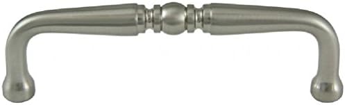 Satin Nickel 3-3/8" Overall Turned Drawer Pull 3" hole to hole