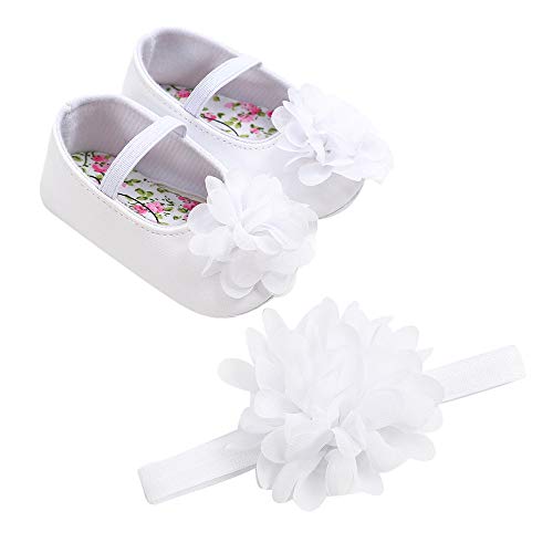 Lurryly Girls Floral Shoes+Headband Casual Anti-slip Soft Sole Shoes(Toddler/Little Kid)