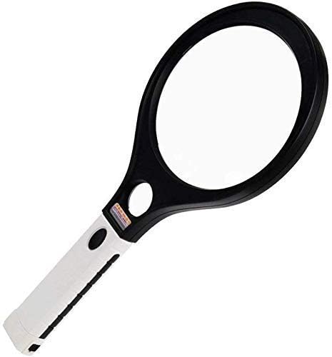 Reading tools Magnifier Reading Magnifying Glass 10 Times Hand-held Old Man with LED Light White Light Purple Light Banknotes Calligraphy And Painting Stamp Fluorescent Identification Look Map Drawing