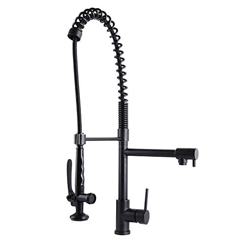 Homary Black Kitchen Faucet with Pull Down Sprayer Commercial Style