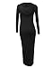 Doublju Womens Long Sleeve Deep V-Neck Pullover Hoodie Bodycon Maxi Dress