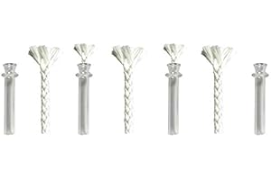 DAN'S DAUGHTERS' CONTAINERS 6 Wick Holders Wick It Up with US 6 Thermal .75" Glass Tube Wick Holder 6 Pieces of 5" x 1/8" Fiberglass Wick for Oil Rock Candle Lamp Adapter Mason Jar Lid DIY Emergency Lighting Mood (18)