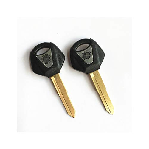 Motorcycle Blank Key Uncut Blade 2pcs for Yamaha YZF R1 R6 FZ1 FZ6 FJR1300 1998-2010 (Gold)