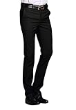 MOGU Mens Slim Fit Flat Front Pant US Size 29(Tag Asian Size M) Black