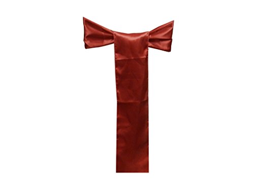 ELINA HOME PACK OF 50 Satin Chair Cover Bow Sash Wedding Banquet Decor (RED)