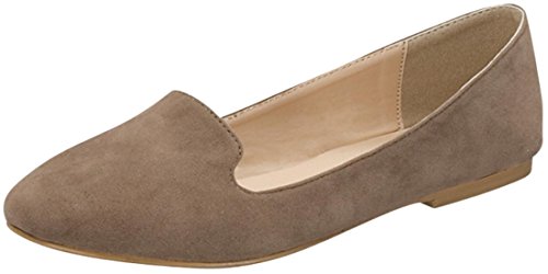 Forever Link Women's Slip On Smoking Loafer Slipper Flat (10 B(M) US, Taupe)