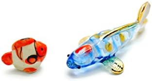 PertisFish Miniature Collectible Crystal Fancy Capp Fish Hand Blown Glass Art Fish Figurine Animals,No.09