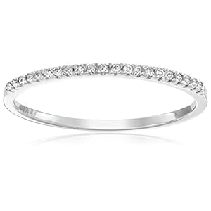 Dazzlingrock Collection Round White Diamond Stackable Wedding Band for Women (0.08 ctw, Color I-J, Clarity I1-I3) in…
