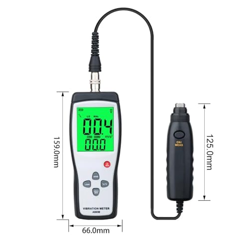 AS63B - Analizador de vibración LCD portátil, medidor de vibración, analizador de vibraciones, analizador de vibraciones, 0,1 a 199,9 m/s, analizador de vibraciones, analizador