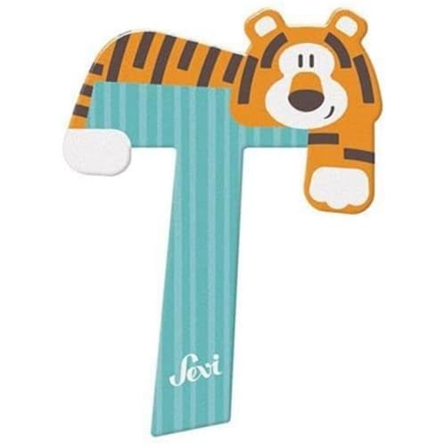 Letter T Tiger Sevi | Wooden Letters for Childrens Bedroom Decor | 10cm | Animal Alphabet | Model 83020