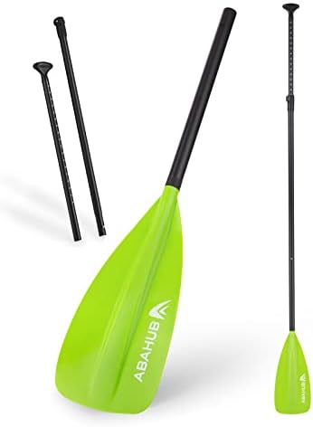 Abahub SUP Paddles - 3 Piece Adjustable Stand up Paddle - Lightweight Oar for Paddleboard, Aluminum Alloy PU Coated Shaft 68" - 86", Black Plastic Nylon Blade