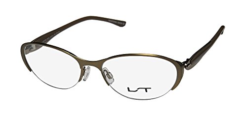 LTLightec 7037l Womens/Ladies Designer Half-Rim Flexible Hinges Elegant Stainless Steel Eyeglasses/Spectacles