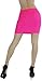 ToBeInStyle Women's Seamless Microfiber Slim Nylon Pull-On Closure Mini Skirt - Pink - One Size