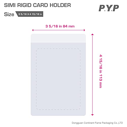 200ct Semi Rigid Card Holders Card Sleeves for Trading Card with 1/2