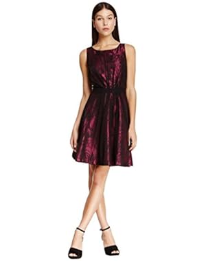 Jessica Simpson Mesh Overlay Rose Dress, Sangria