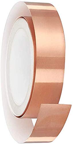 30mm*20m Copper Foil Tape Slug Snail Repellent Tape, Dual Conductive Self Adhesive Crafts,EMI Shielding，Electrical Repairs, Stained Glass Metal Tape