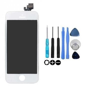 Tech Traders iPhone 5 White Replacement Full Front Screen LCD and Digitizer & Set Of Tools Included