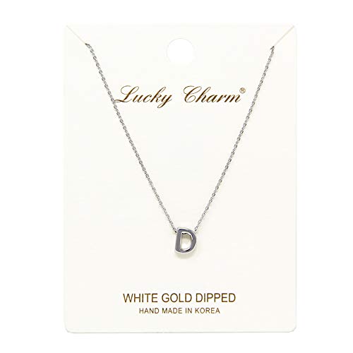 Me Plus Petite Initial Letter Alphabet Pendant Charm Gold Dipped Necklace Gold Silver Rosegold (23 Letters) (D - Silver) - Thumbnail 5