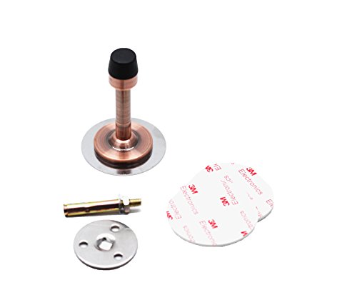 BTMB Stainless Steel Door Stopper with Sound Dampening Rubber Bumper (Red Bronze) 1 pair