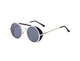 TELAM Steampunk Sunglasses Silver Frame with Reflective Lens