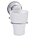 HASKO accessories - Vacuum Suction Cup Toothbrush Holder - Strong Stainless Steel Toothpaste and Razor Holder for Bathroom & Kitchen - Can be Mounted on Clean Flat Smooth Surface - (Chrome)