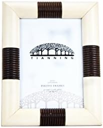 Tianning Handmade Wooden Photo Frame Table Top Immitation of OX Bone(57, White)