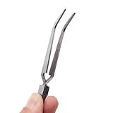 Iumer Hongxin Bent Cross Lock Tweezer Self Close Holding Tweezer DIY Jewelry Hobby Craft Tool
