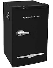 FRIGIDAIRE EFR376-BLACK 3.2 Cu Ft Black Retro Bar Fridge with Side Bottle Opener