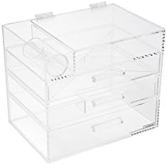 GLAMboxes Women's GLAMpetite Makeup Partial Lid Holder, Clear, One Size