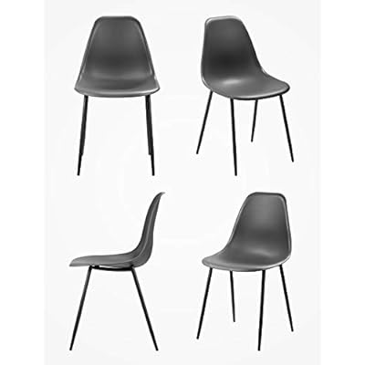Buy Kealive Dining Chairs Set Of 4 With Mid Back Height Mid Century Modern Design Easy Assemble Chairs With Metal Legs Spacious Seat Side Chairs For Dining Bedroom Living Room Grey Online