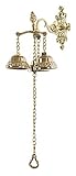 Antique Style Shopkeepers Triple Bell ~ Brass Store Doorbell