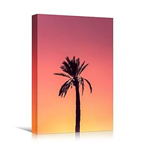 signwin Canvas Wall Art Silhouette Palm Tree Bedroom...