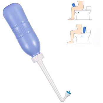 Portable Bidet Sprayer 600 ml, Travel Bidet Blue with Hand Held Bidet Bottle for Personal Cleansing Use - Include Extended Nozzle - Personal Hygiene Care Toilet Bidet Shower/Bathroom Bidet Spray Blue