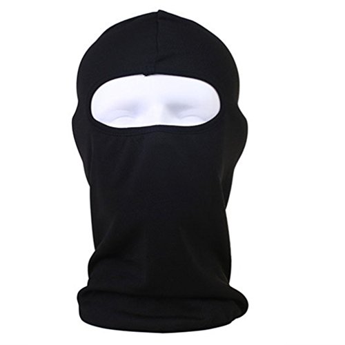 Zldoll Ski Face Mask Ultra Thin Windproof Motorcycle Cycling Balaclava Candy Color for Fishing Running Skiing Hiking (Black)